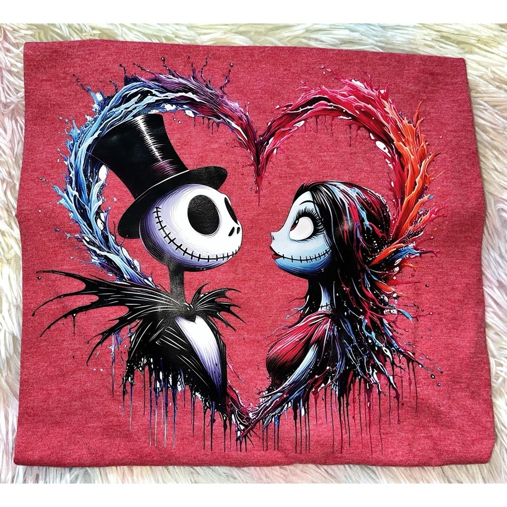 Women's Graphic Tee Jack And Sally XL New